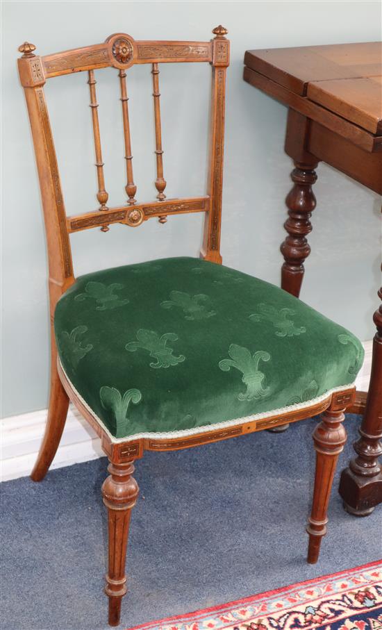 A set of four Victorian salon chairs